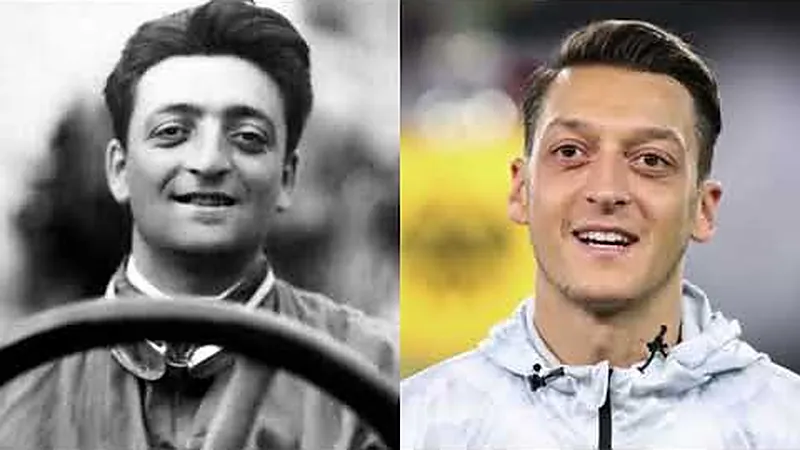 Fifty comparisons, painting or photograph beside the modern face.